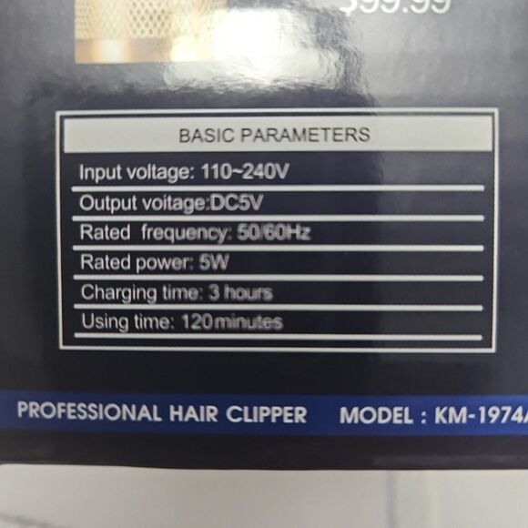 SMS professional hair clipper -gold Stainless Steel 1300ma   USB Charger - Picture 4 of 5